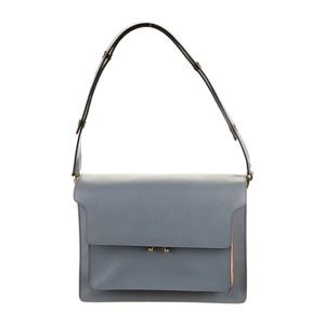 Marni Leather Trunk Bag Baby Blue Peach Single Shoulder Strap Medium